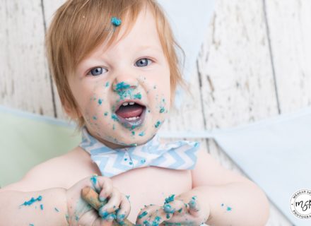 Little George blue Cake Smash Session in Leeds