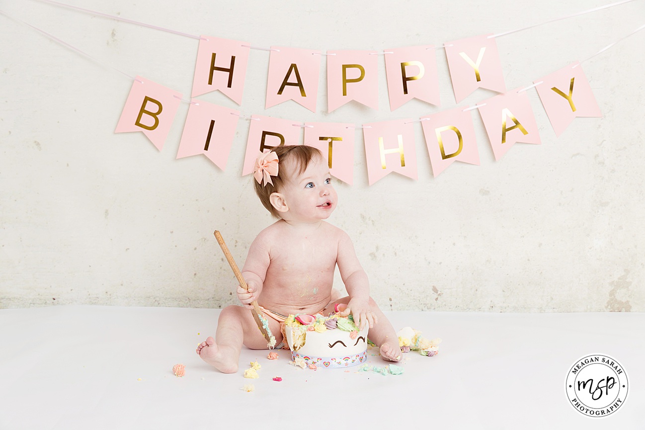 Baby,Little Girl,Birthday,Cake Smash,Unicorn,