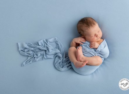 Newborn Photography in Leeds, Baby boy, Blue Background