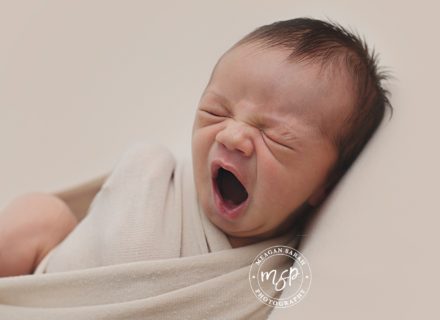 photo of yawning baby