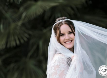 Photo of beautiful bride with a veil portrait, Lotherton Hall