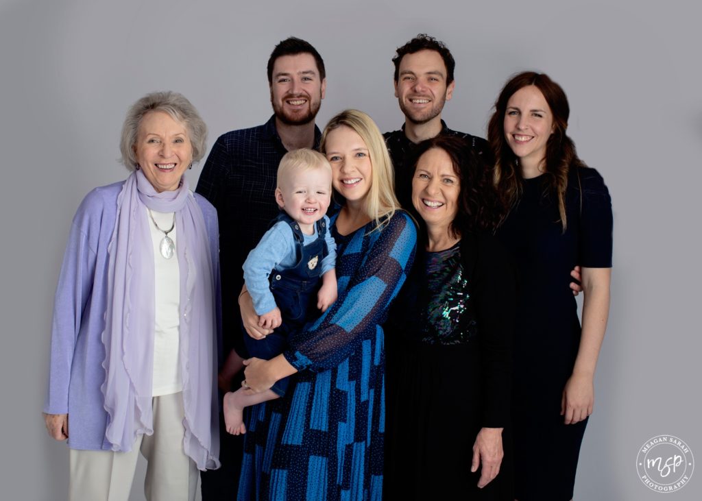family of seven family portrait in studio Leeds