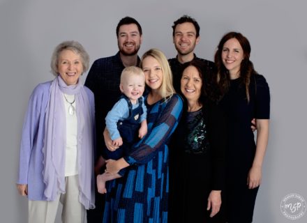 family of seven family portrait in studio Leeds