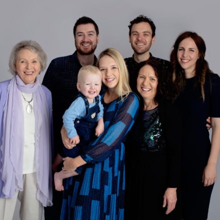 family of seven family portrait in studio Leeds