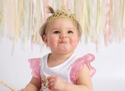 Cake Smash session little girl in Leeds