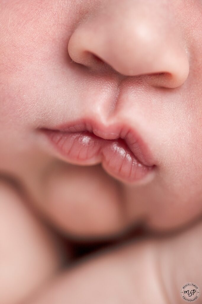newborn baby boys lips zoomed right in so your can see detail