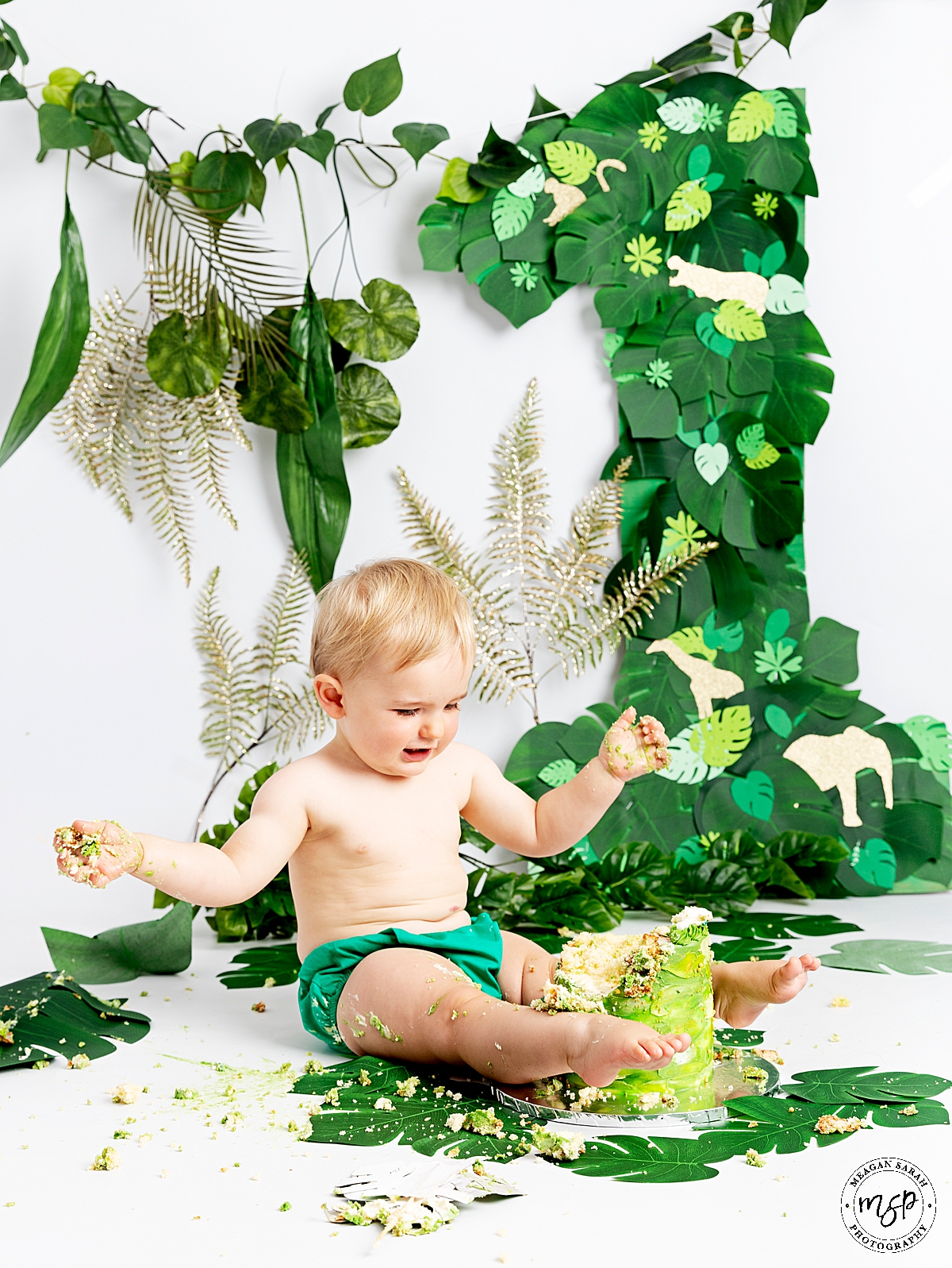 West Yorkshire,Funny,Studio photographer,Studio,Professional,Photography,Photographer,Meagan Sarah Photography,High Key,High End,Beautiful Photography,Children Photographer,1st Birthday,Cake,First Birthday,Fun,Happy Birthday,Jungle theme,Minimal,Modern,Simple,Things to do with a toddler,White background,Leeds,Horsforth,Sugar crush bakes,Displaylady,