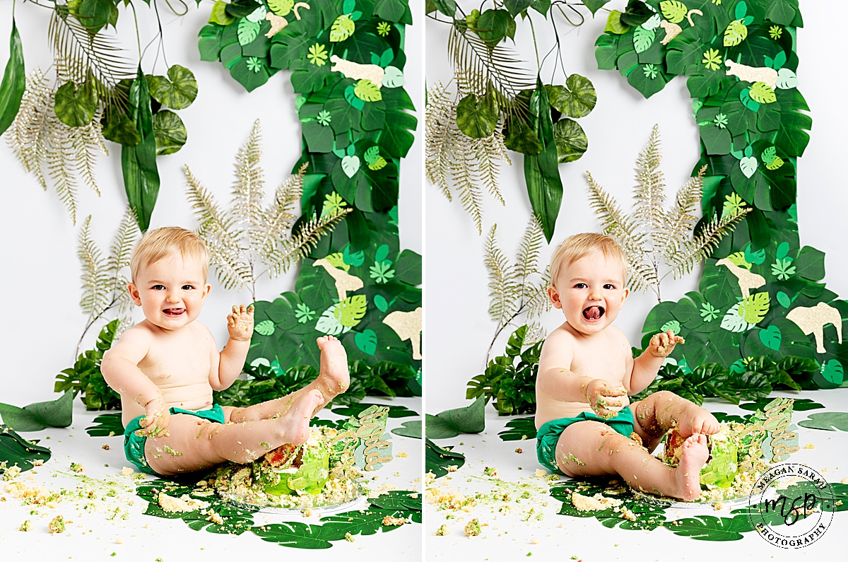 West Yorkshire,Funny,Studio photographer,Studio,Professional,Photography,Photographer,Meagan Sarah Photography,High Key,High End,Beautiful Photography,Children Photographer,1st Birthday,Cake,First Birthday,Fun,Happy Birthday,Jungle theme,Minimal,Modern,Simple,Things to do with a toddler,White background,Leeds,Horsforth,Sugar crush bakes,Displaylady,